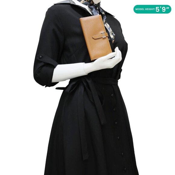 Hermes Bearn Epsom Leather Long Wallet Brown - Picture 2 of 12